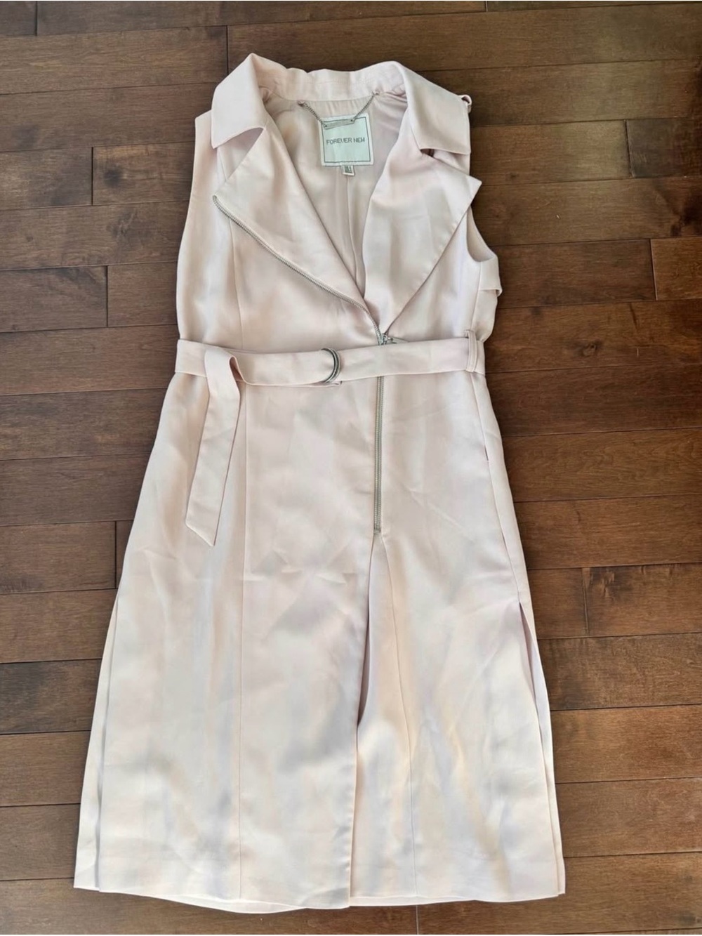 Forever New Pale Pink Sleeveless Trench Midi Dress